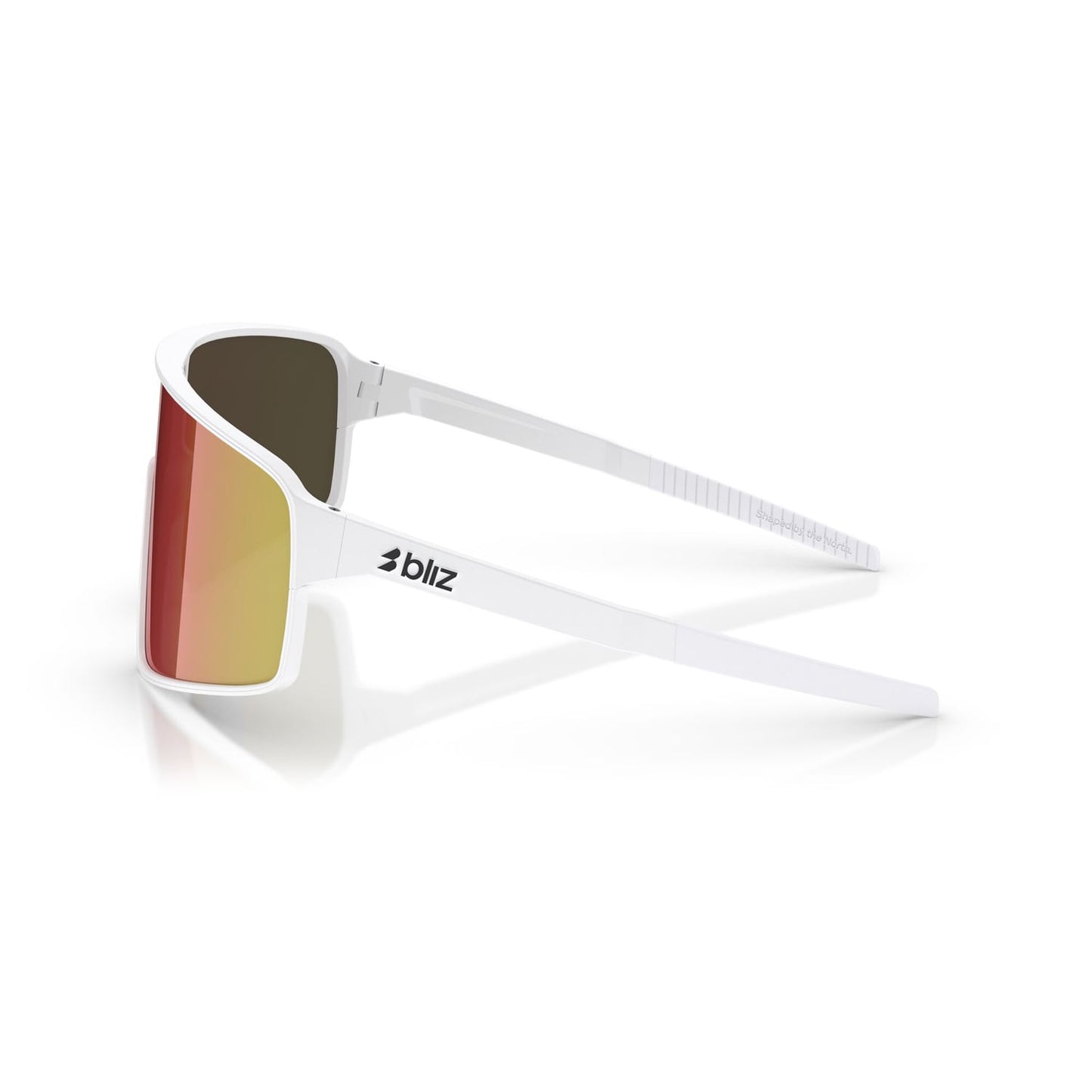 BLIZ P001 Brille Weiß Matt Schirm Braun Rot Spiegel