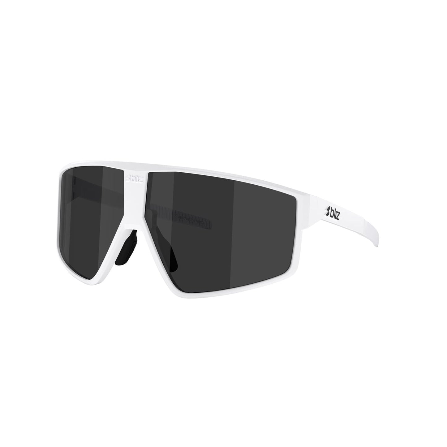 BLIZZ P002S Brille Mattweiß Rauchgrauer Schirm