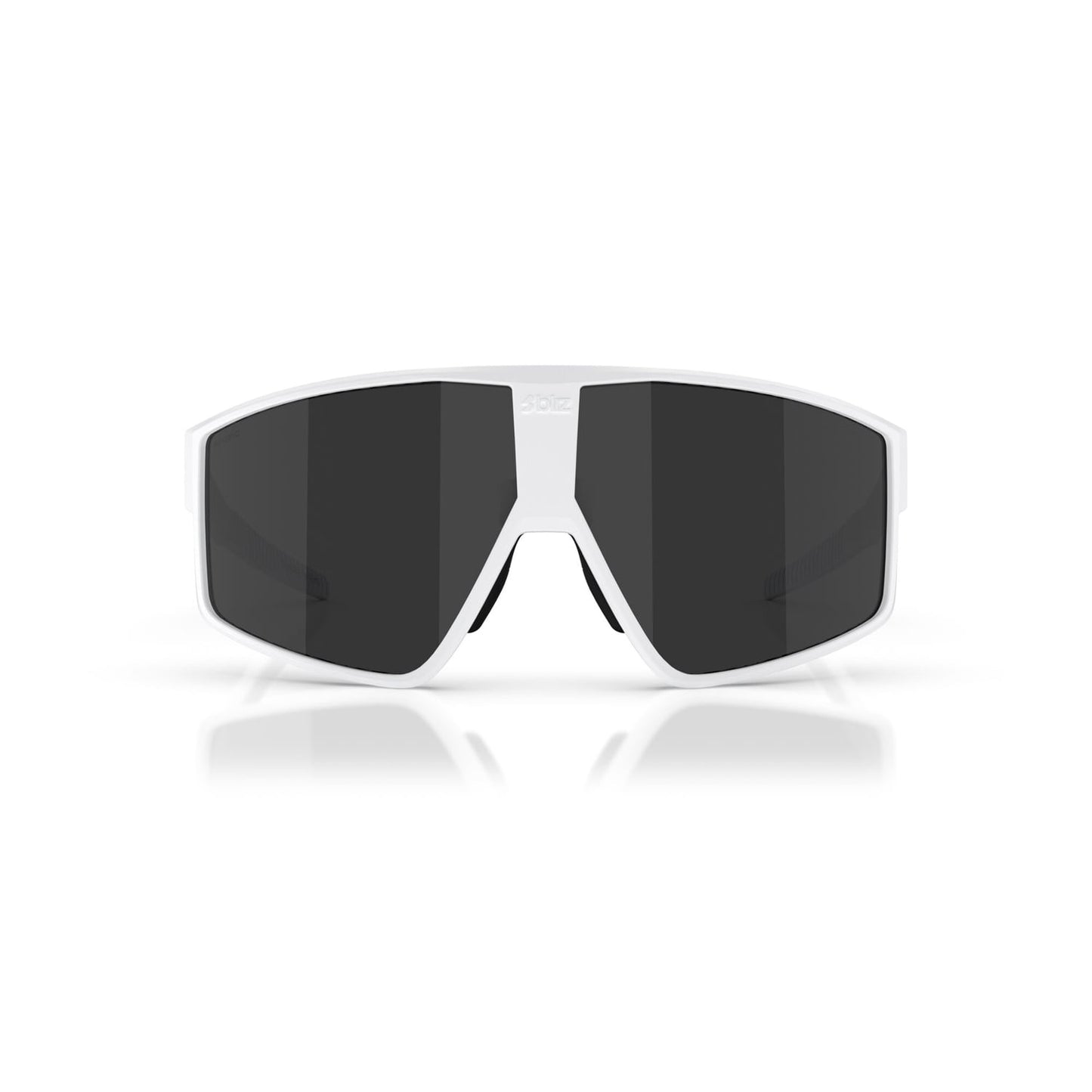 BLIZZ P002S Brille Mattweiß Rauchgrauer Schirm