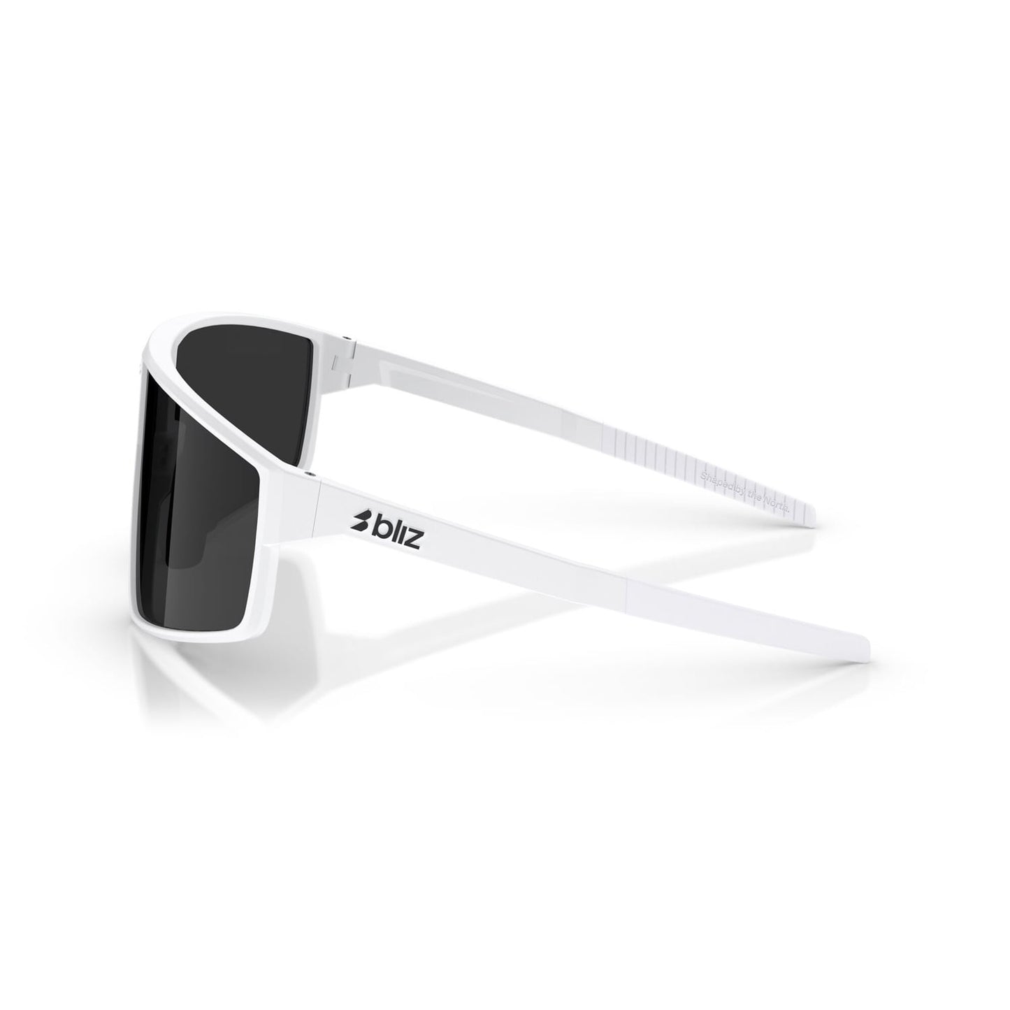 BLIZZ P002S Brille Mattweiß Rauchgrauer Schirm