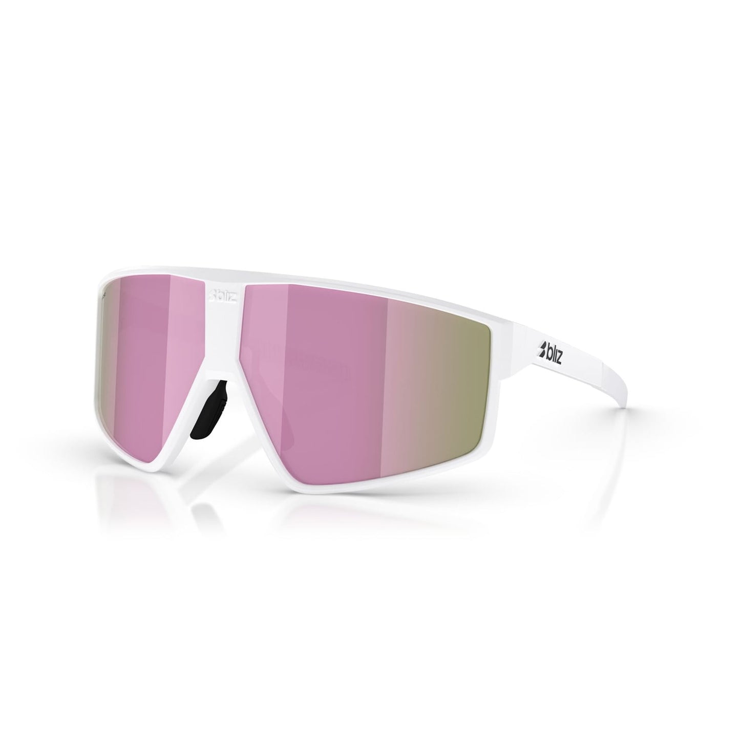 BLIZZ P002S Brille Weiß Matt Schirm Braun Rosa
