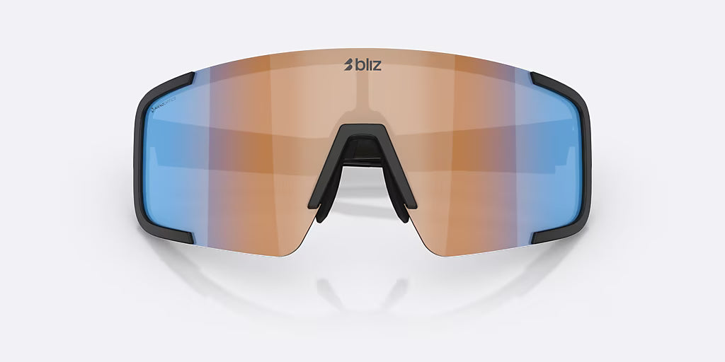 Brille BLIZ P003 Schwarz Matt Glas Coral/Orange Iridiumblau