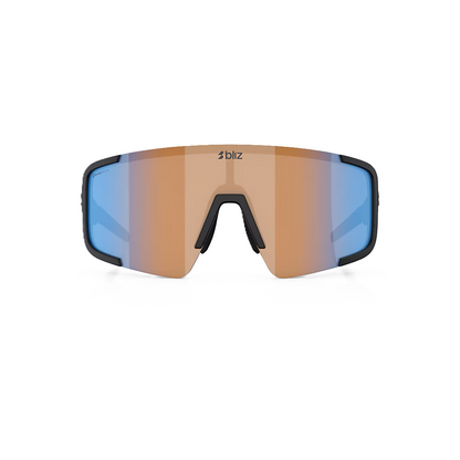 Brille BLIZ P003 SMALL Mattschwarz Glas Coral/Orange Blau Iridium