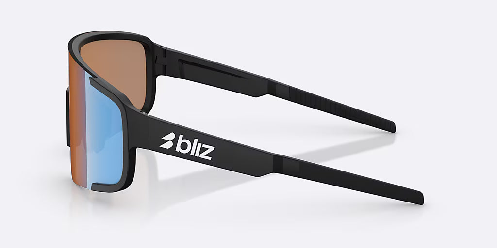 Brille BLIZ P003 Schwarz Matt Glas Coral/Orange Iridiumblau