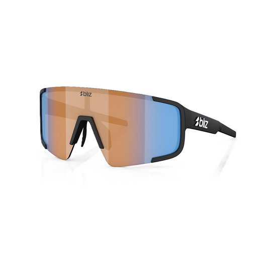 BLIZ P003 SMALL Brille Schwarz Mattschirm Coral/Orange Iridiumblau