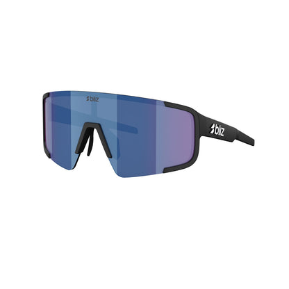 Brille BLIZ P003 Schwarz Matt Glas Blau Spiegel