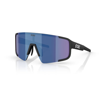 Brille BLIZ P003 Schwarz Matt Glas Blau Spiegel
