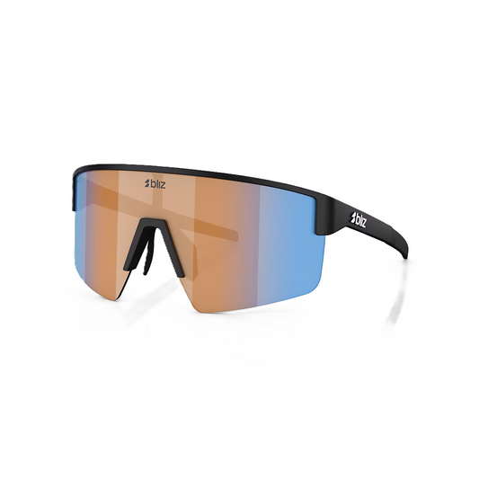 Brille BLIZ P004 SMALL Schwarz Matt Glas Coral/Orange Iridiumblau
