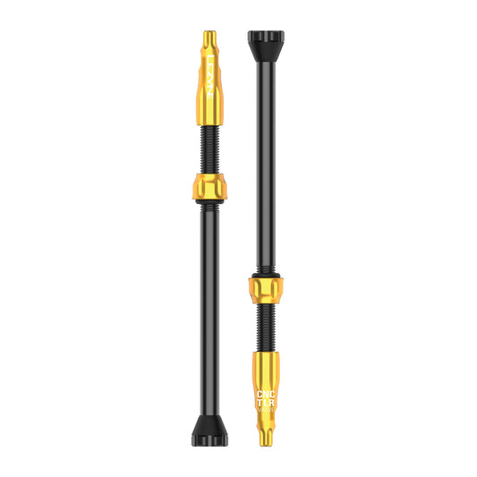 2er-Set LEZYNE CNC Tubeless-Ventile 80 mm Gold