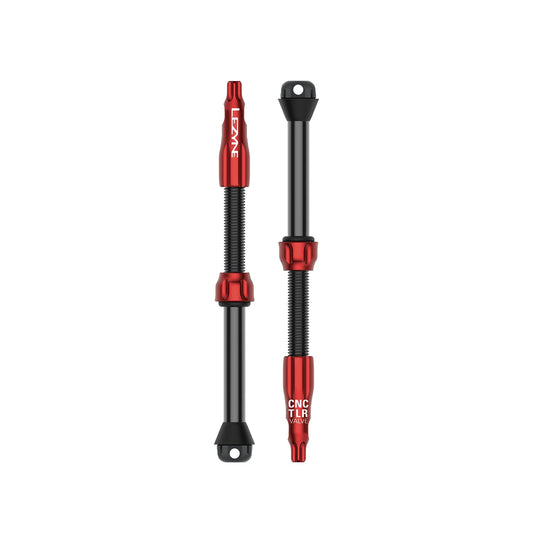 2 LEZYNE CNC PRO Tubeless-Ventile, 80 mm, Rot
