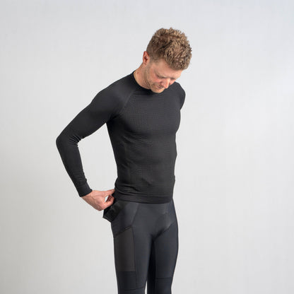 Langarm-Funktionsunterhemd GRIPGRAB PACR WINTER SEAMLESS Schwarz