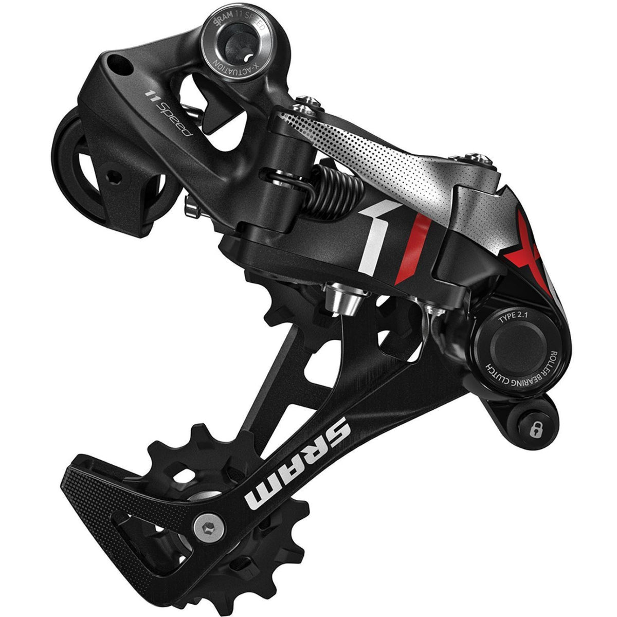 SRAM X01 11-fach-Schaltwerk Type 2.1 Schwarz/Rot