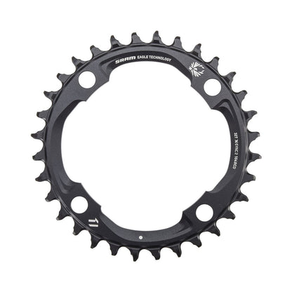 Einfach-Kettenblatt SRAM EAGLE X-SYNC2 12-fach, 4-Loch, 104 mm — Kettenblatt auf weißem Hintergrund