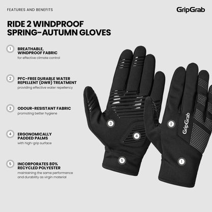 Handschuhe GRIPGRAB RIDE 2 WINDPROOF SPRING AUTUMN Gelb