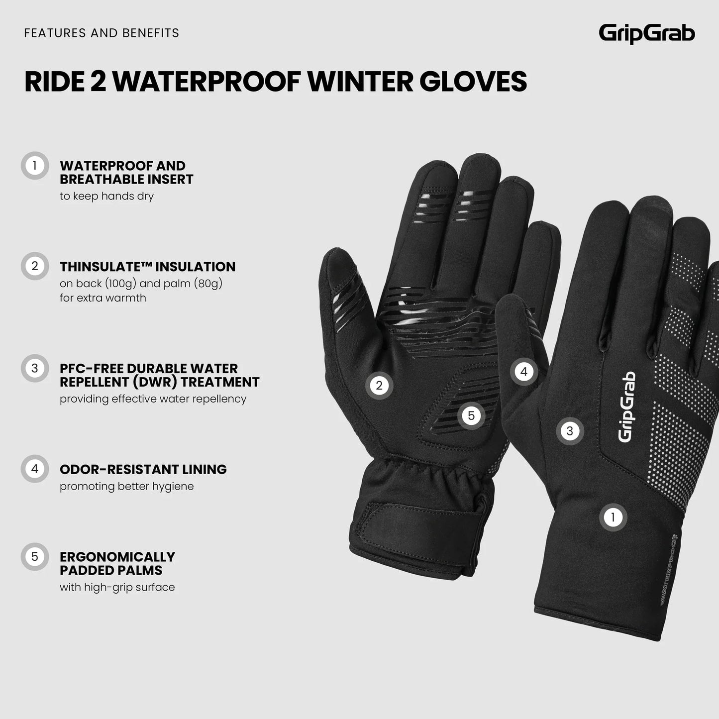 Handschuhe GRIPGRAB RIDE 2 WINDPROOF WINTER Gelb