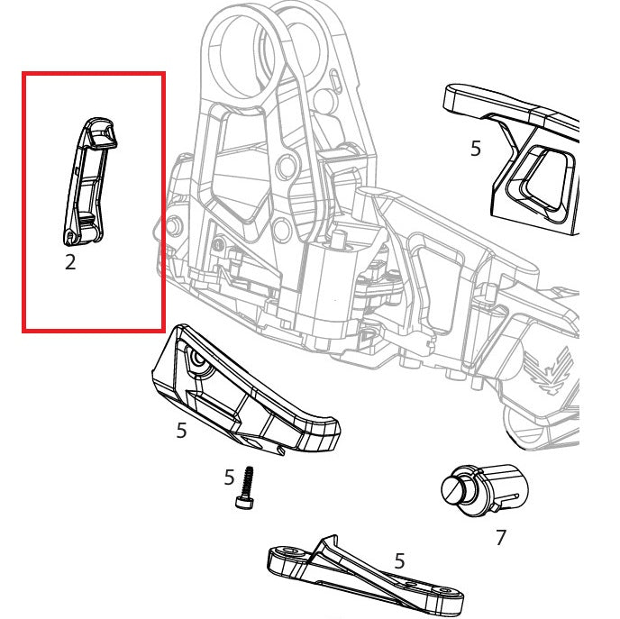 SRAM GX T-Type AXS Clip/Hebel für die Batterieentriegelung des Umwerfers