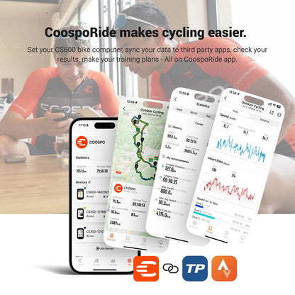 COOSPO CS600 GPS-Fahrradcomputer — CoospoRide-App und Synchronisierung