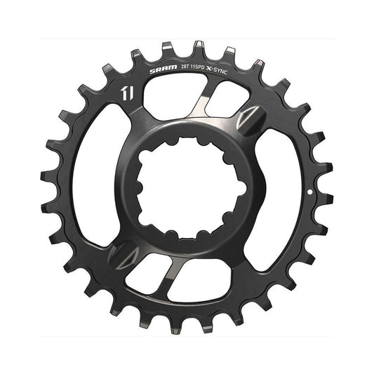 Einfach-Kettenblatt SRAM X-SYNC 11-fach Boost Direct Mount, 3 mm Versatz — Kettenblatt auf weißem Hintergrund