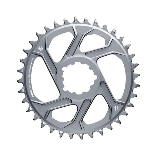Einfach-Kettenblatt SRAM EAGLE X-SYNC 2 BOOST 11/12-fach Direct Mount, 3 mm Versatz, Grau — Kettenblatt auf weißem Hintergrund