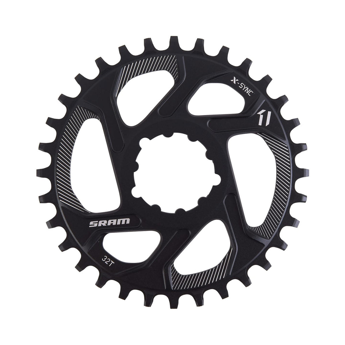Einfach-Kettenblatt SRAM X-SYNC SCHMAL-BREIT BOOST 11-fach Direct Mount, 3 mm Versatz — Kettenblatt auf weißem Hintergrund