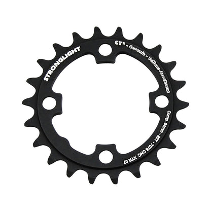 Inneres Kettenblatt STRONGLIGHT CT² SHIMANO XTR M970 9-fach, 4-Loch, 64 mm — Kettenblatt auf weißem Hintergrund