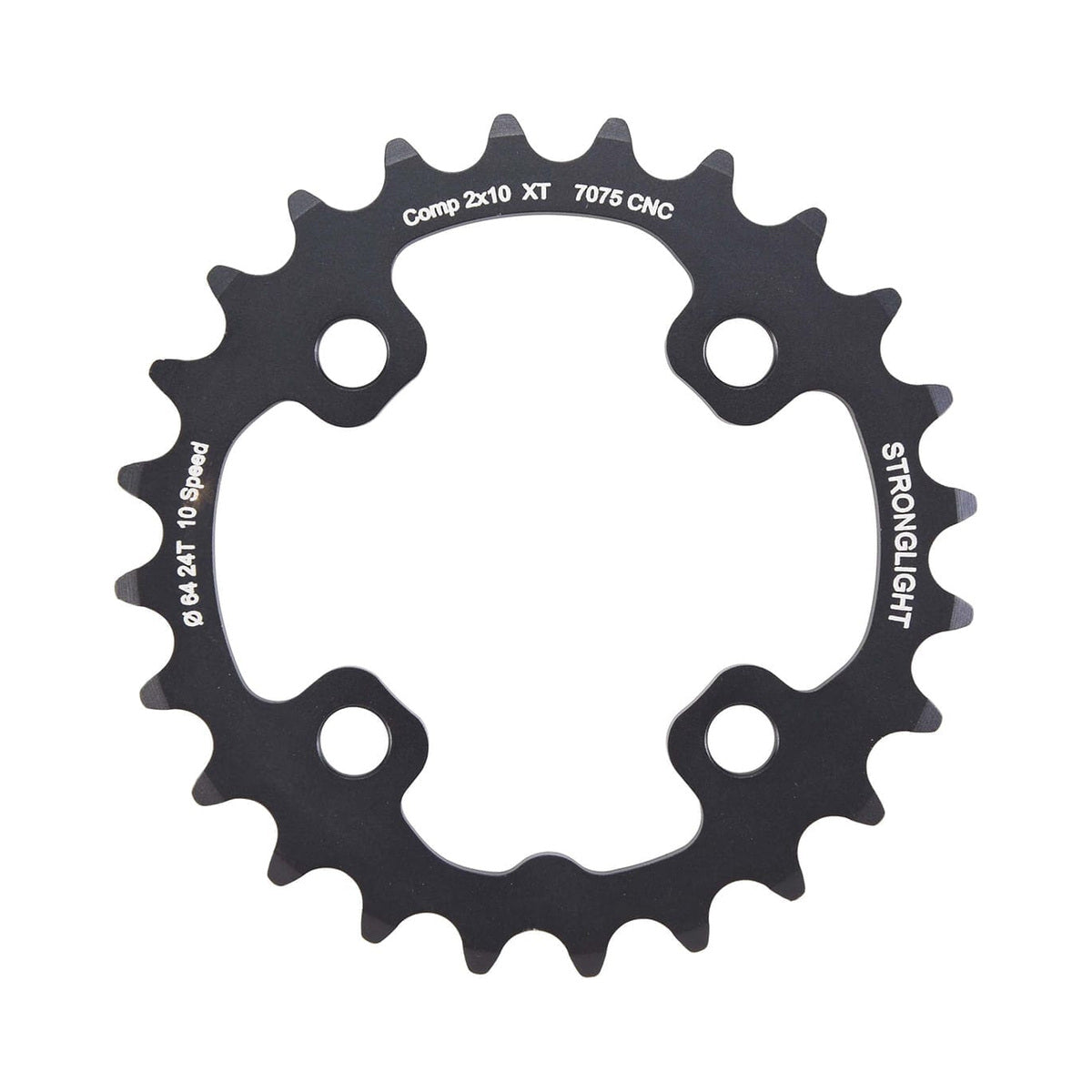 Inneres Kettenblatt STRONGLIGHT SHIMANO XT M785 10-fach, 4-Loch, 64 mm — Kettenblatt auf weißem Hintergrund