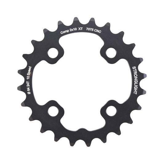 Inneres Kettenblatt STRONGLIGHT SHIMANO XT M785 10-fach, 4-Loch, 64 mm — Kettenblatt auf weißem Hintergrund