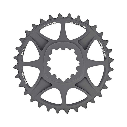 Einfach-Kettenblatt STRONGLIGHT SRAM EAGLE XX1/X01 12-fach HT3 Direct Mount, 6 mm Versatz — Kettenblatt auf weißem Hintergrund