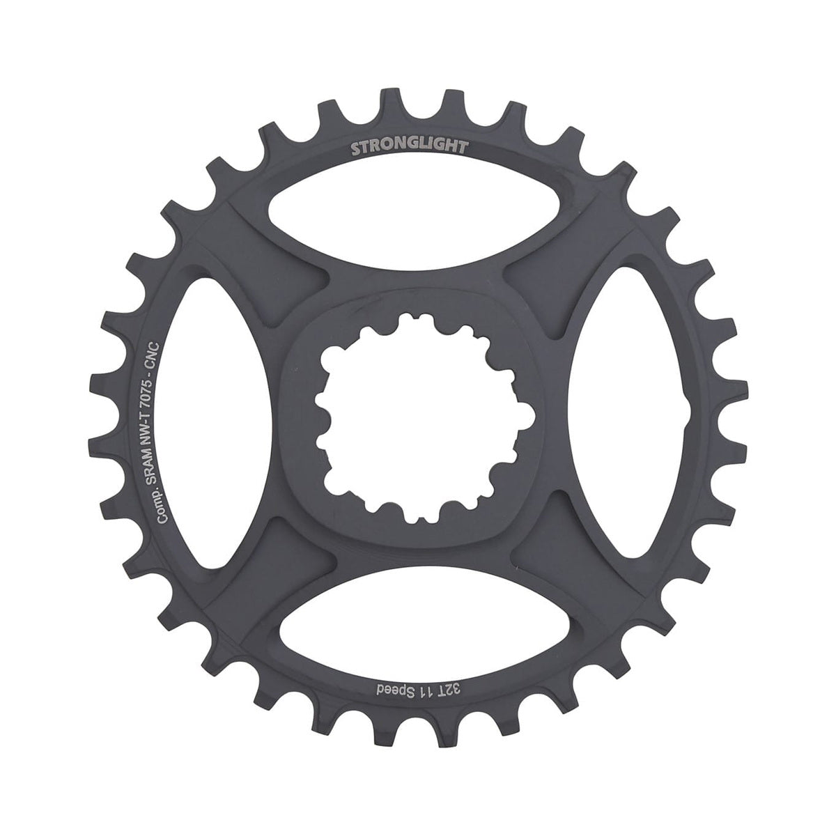 Einfach-Kettenblatt STRONGLIGHT HT3 SCHMAL-BREIT 11-fach Sram Direct Mount, 6 mm Versatz — Kettenblatt auf weißem Hintergrund