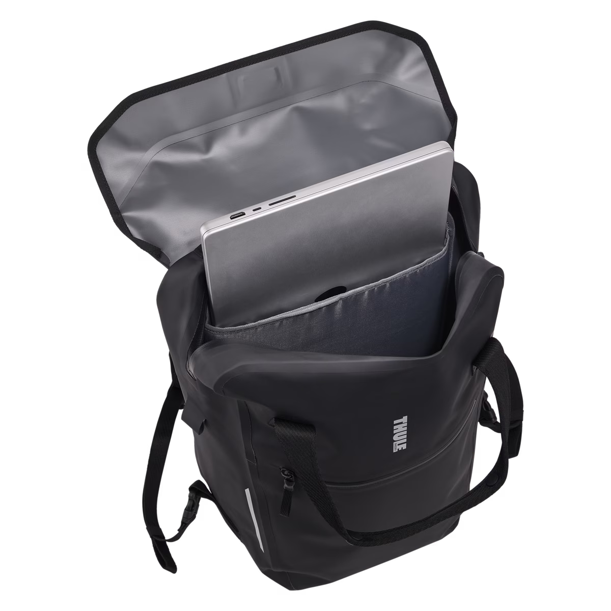 Paar THULE SHIELD Gepäckträgertaschen mit Inlock Rucksack 22 L Schwarz