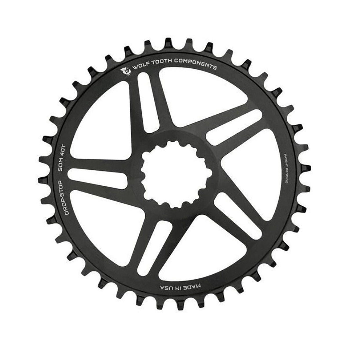 Einfach-Kettenblatt WOLF TOOTH BB30 SRAM Direct Mount — Kettenblatt auf weißem Hintergrund