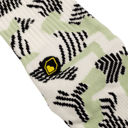 Socken BURGTEC EVERYDAY CREW PATTERNED Weiß/Grün