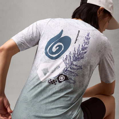 ENDURA SINGLETRACK PRINT Kurzarm-Trikot Damen Aero Blue