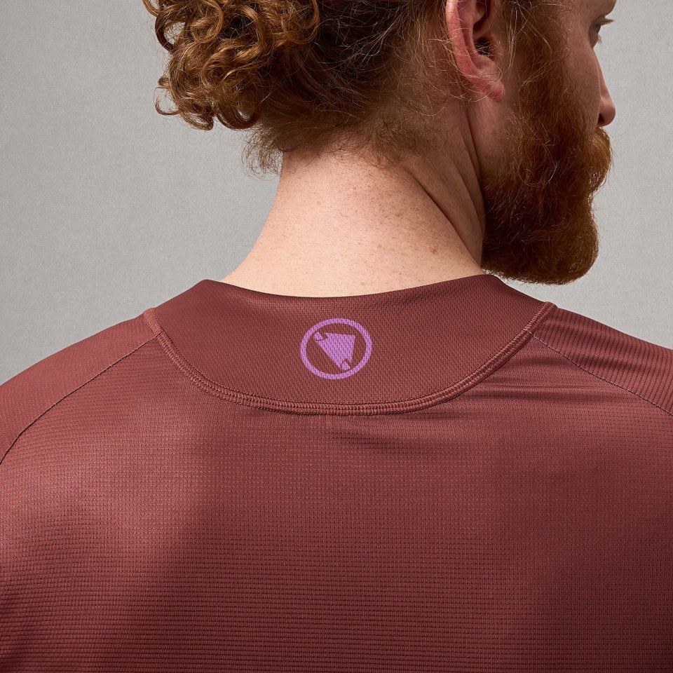 ENDURA SINGLETRACK CORE PRINTED Langarm-Mountainbike-Trikot End Orange