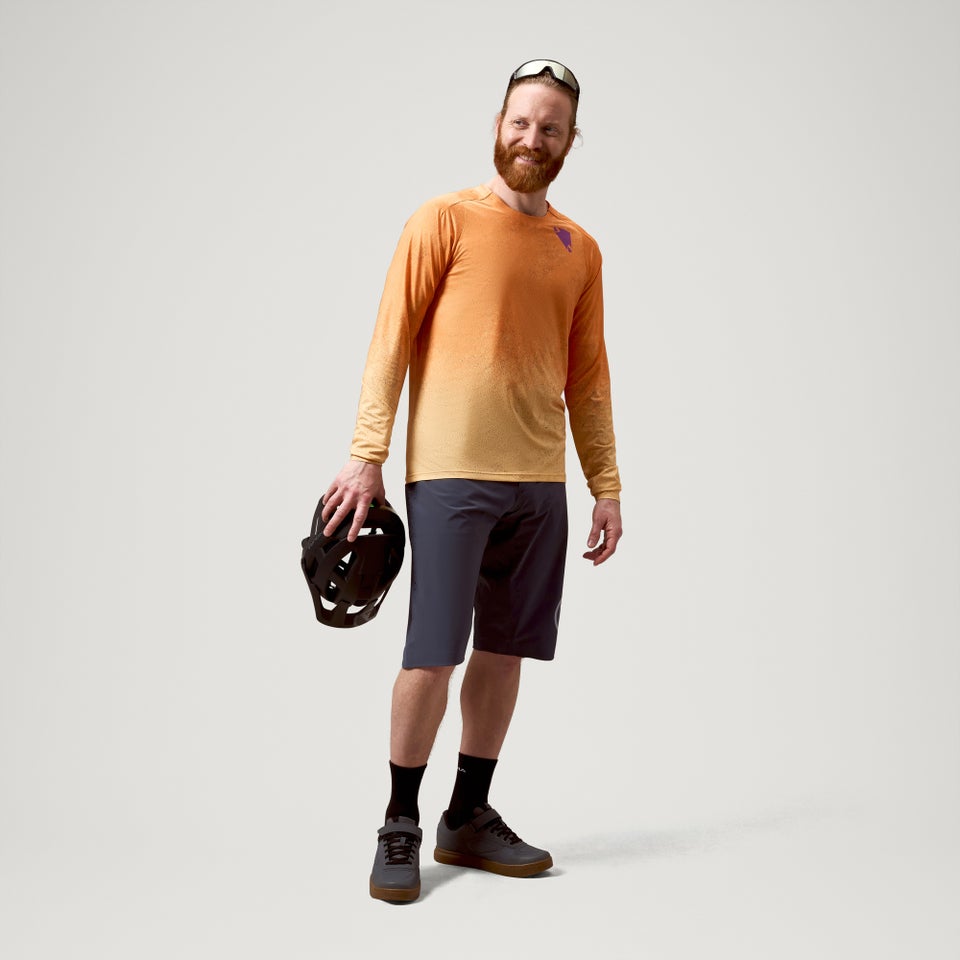 ENDURA SINGLETRACK PRINT Trikot Langarm End Orange