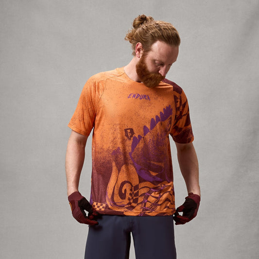 ENDURA SINGLETRACK PRINT Trikot Kurzarm End Orange