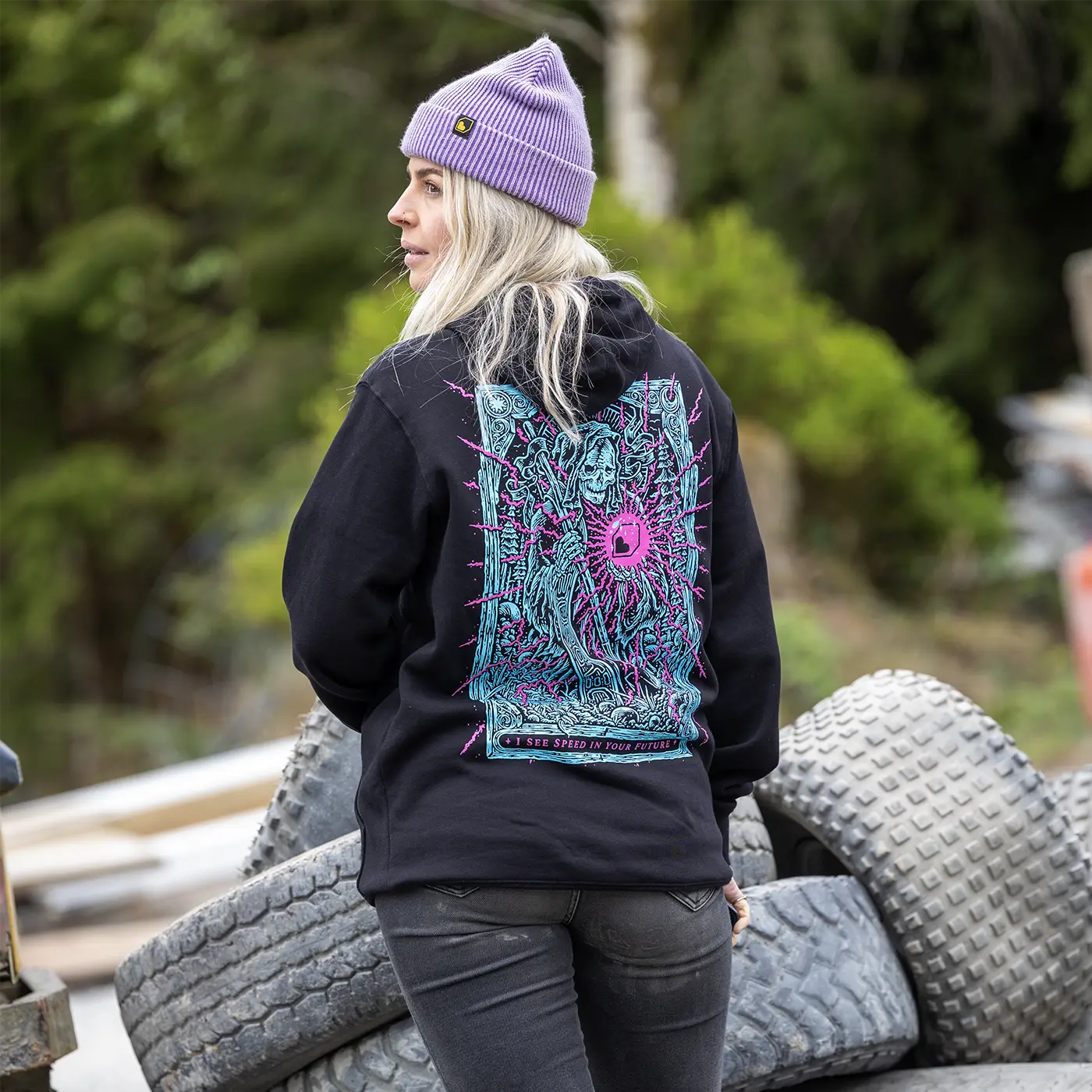 BURGTEC TARROT Kapuzenpullover, schwarz