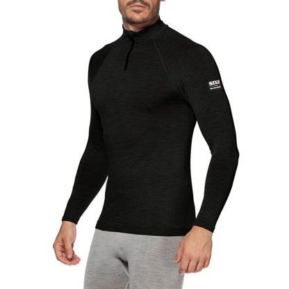 Unterhemd SIXS TS13 MERINOS Lange Ärmel Schwarz