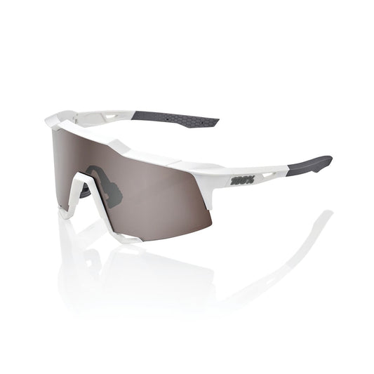 Lunettes 100%  SPEEDCRAFT Blanc Matt Hiper Mirror Argent