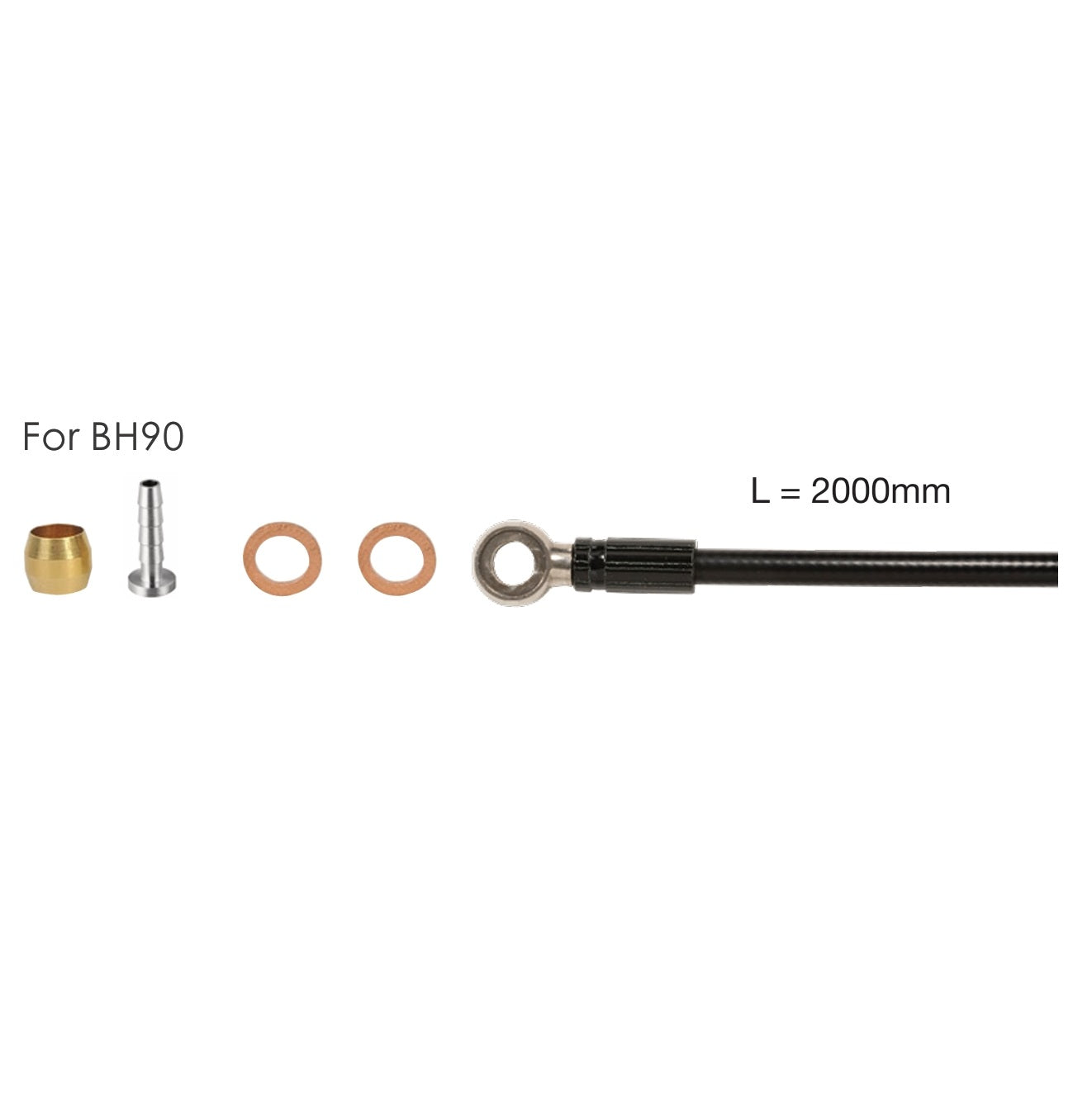 Schlauchset Hydro 2m ELVEDES für SHIMANO SM-BH 90+banjo+parts