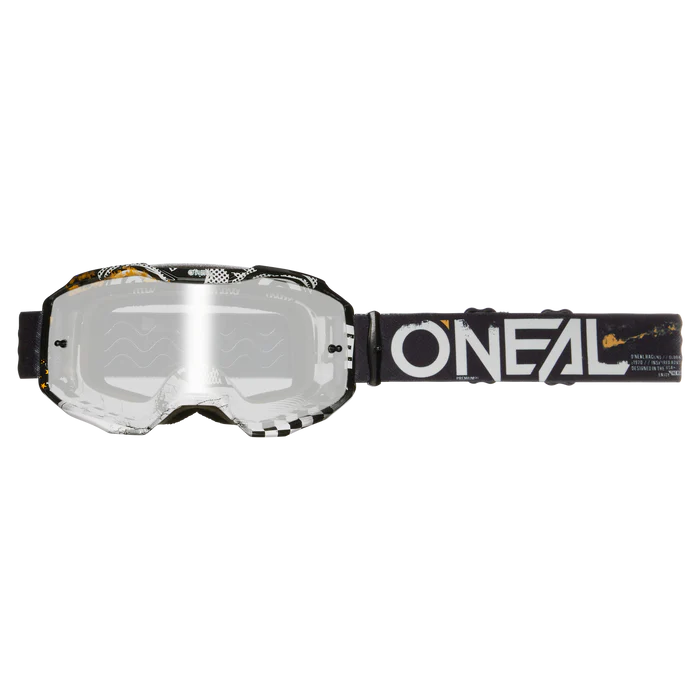 O'NEAL B-10 ATTACK Maske Schwarz/Weiß Silver Mirror Screen
