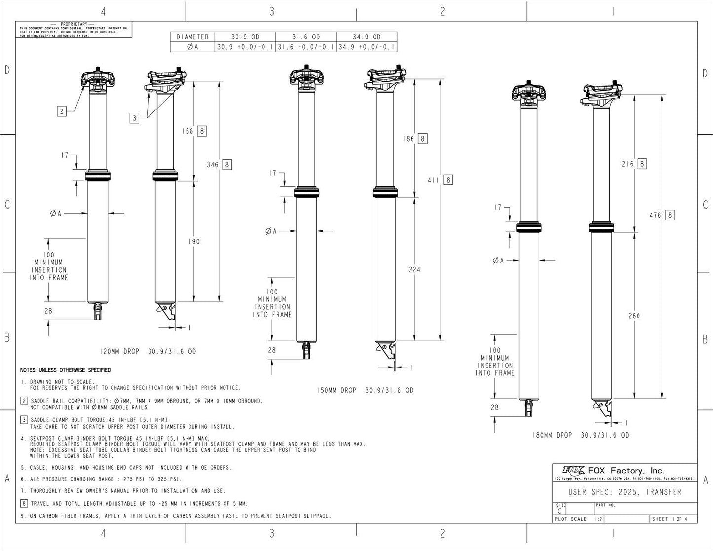 FOX RACING SHOX TRANSFER PERFORMANCE ELITE 2025 teleskopische Sattelstütze