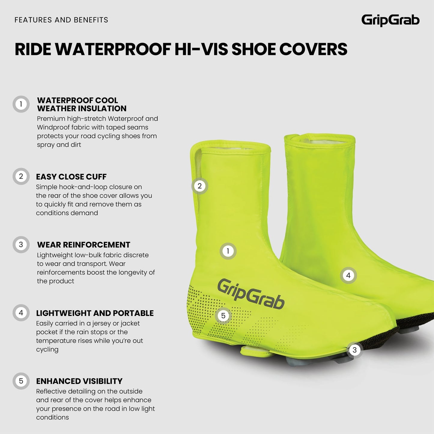 Überziehschuhe GRIPGRAB RIDE Hi-ViIS WATERPROOF Gelb