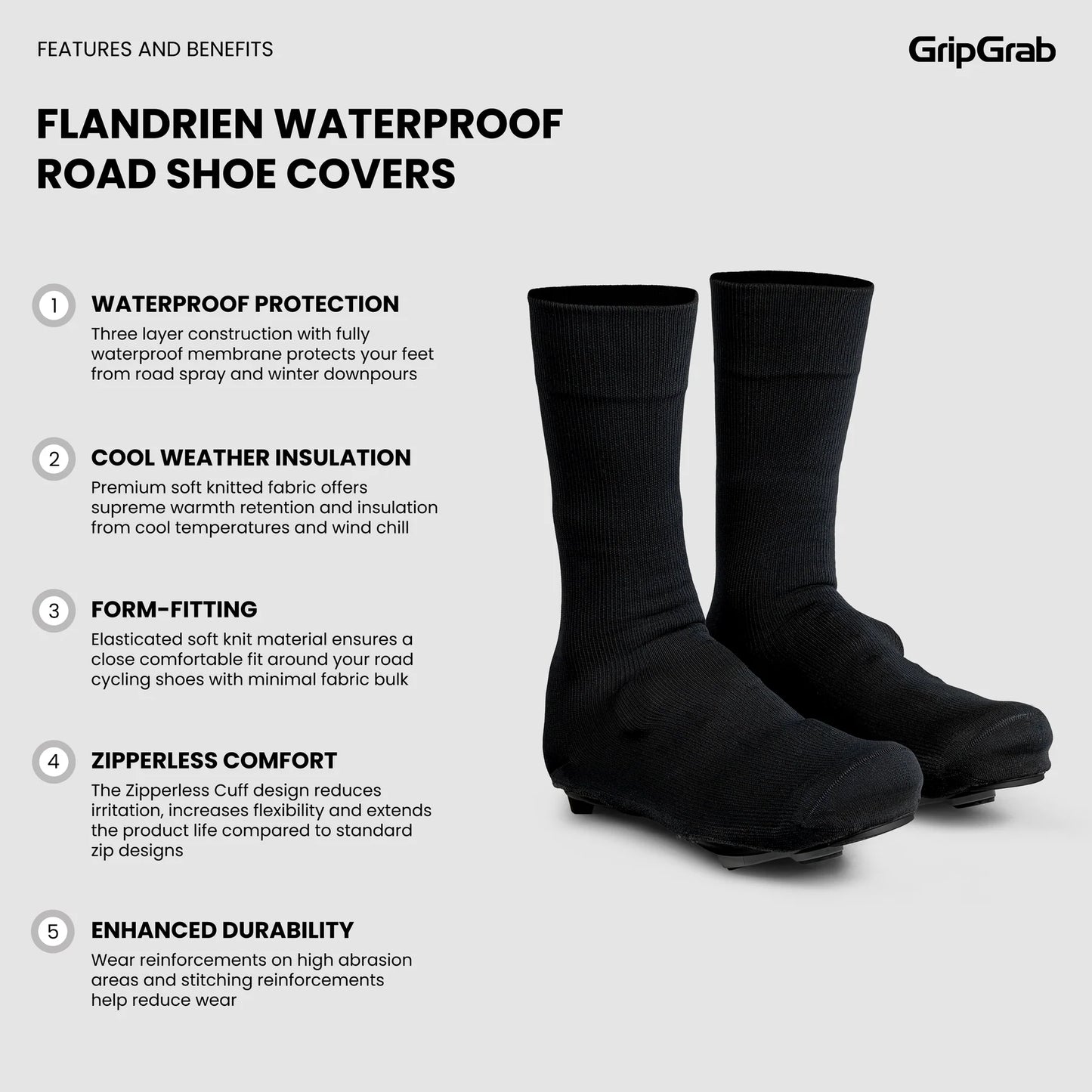 GRIPGRAB FLANDRIEN WATERPROOF Schuhüberzieher Schwarz