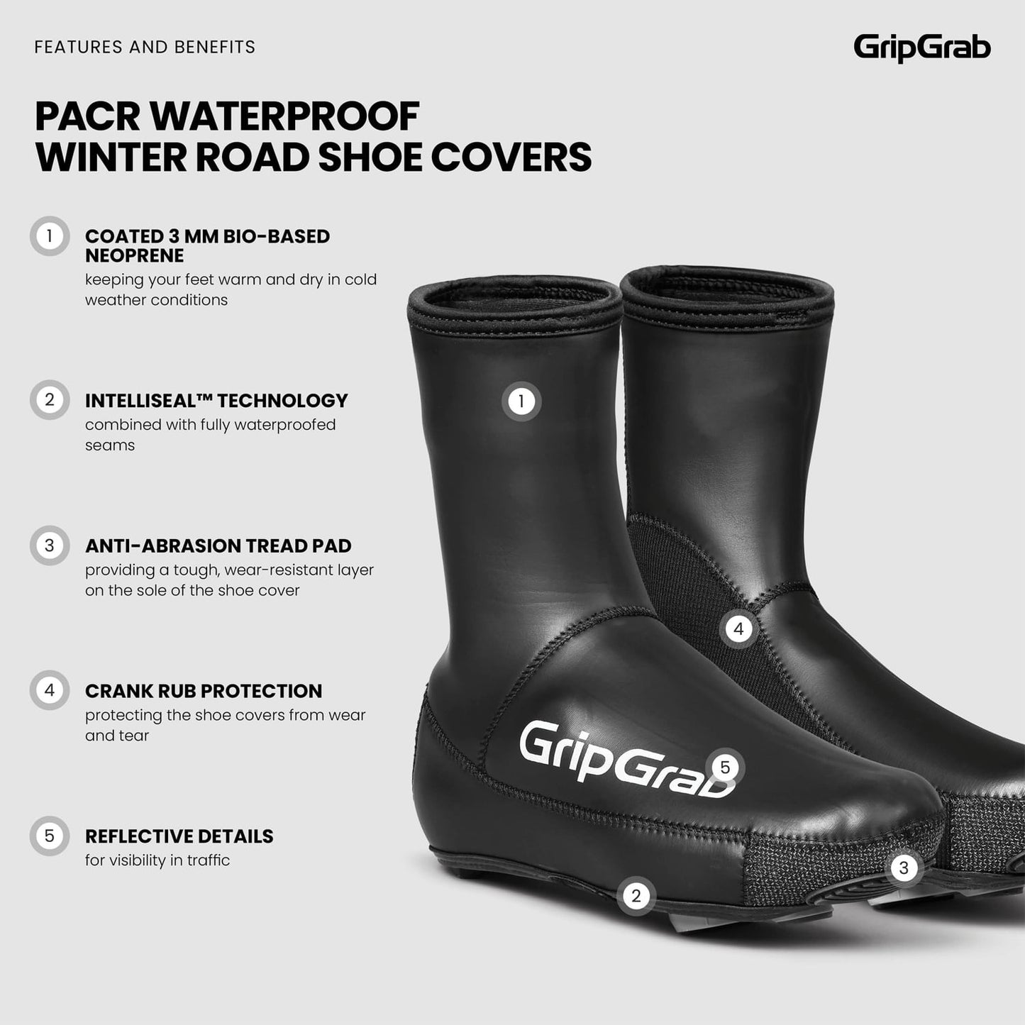 Schuhüberzieher GRIPGRAB PACR WATERPROOF ROAD Schwarz