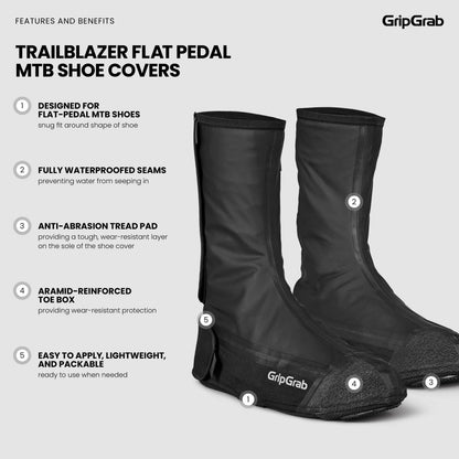 GRIPGRAB TRAILBLAZER FLAT PEDAL MTB Überschuhe Schwarz