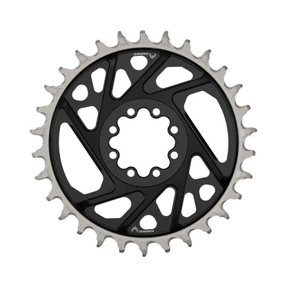 SRAM XX T-TYPE EAGLE BOOST Kettenblatt für Einfachantrieb, 12-fach, Direct Mount, 3 mm Offset, Schwarz — Ansicht des Kettenblatts auf weißem Hintergrund
