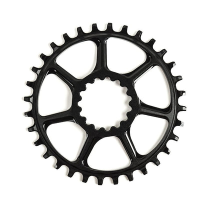 E-THIRTEEN UL Ultralight Direct Mount Einfach-Kettenblatt, 10/11/12-fach, Boost, 5 mm Offset — Kettenblatt vor weißem Hintergrund