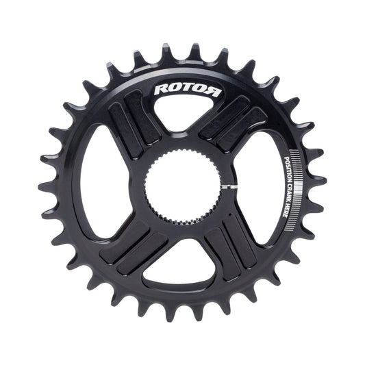 ROTOR noQ-RING Direct Mount Einfach-Kettenblatt für Hawk/Raptor/Kapic/2INPowerDM/INPowerDM, 9/10/11-fach — Kettenblatt vor weißem Hintergrund