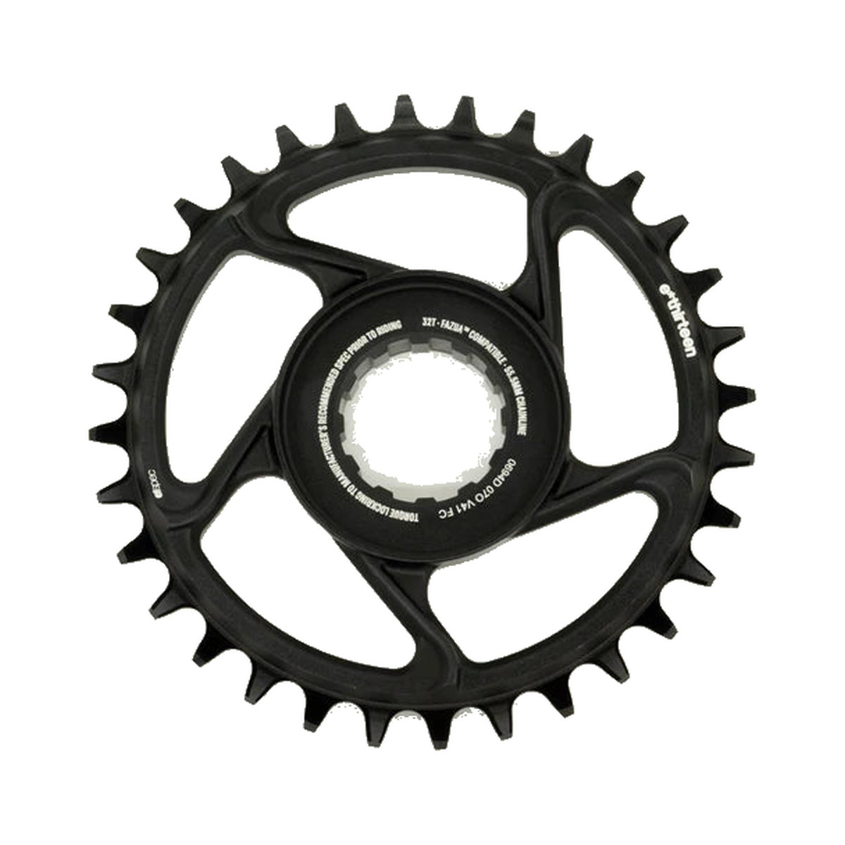 E-THIRTEEN E-SPEC Einfach-Kettenblatt, 11-/12-fach, Direct Mount, für FAZUA — Ansicht auf weißem Hintergrund
